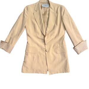 Gianfranco Ferre Women's Beige Blazer with embroidered cuffs